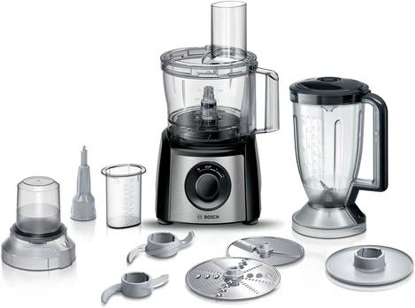 Bosch MCM3531M Food processor, MultiTalent 3, 800 W, Juodas, Brushed stainless steel