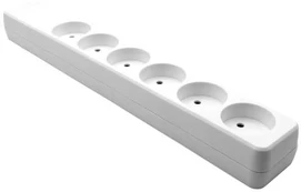 MicroConnect Danish Power Strip 6-way Baltas