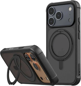 Dėklas Araree Duple M Stand MagSafe do iPhone 17 Pro juoda