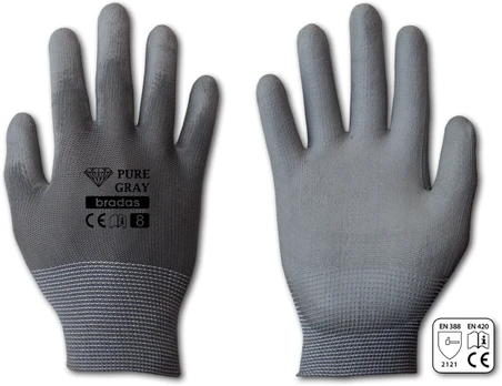 Sodo ir darbo pirštinės Bradas PURE GRAY, 8 dydis, 6 vnt.