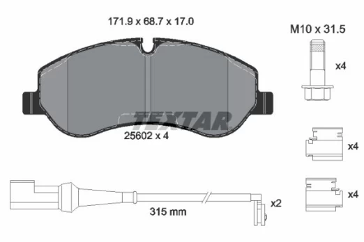 TEXTAR 2560201 Brake pad set