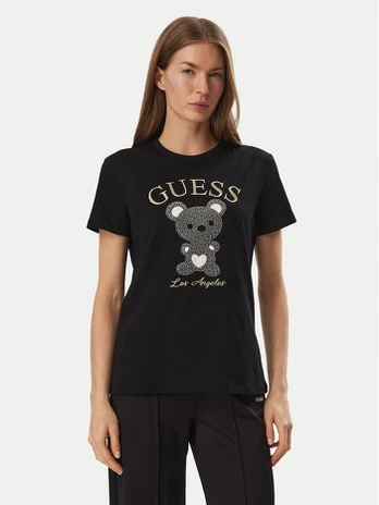 Guess Marškinėliai V6BI28 K9360 Juoda Regular Fit