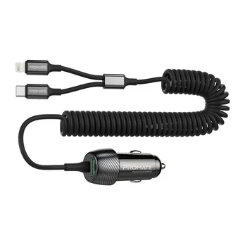 Promate PowerDrive-33PDCI Car charger 33W / USB-C / Lightning