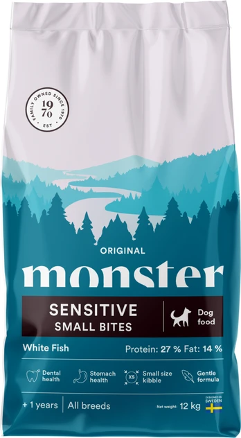 Monster Pet Food - Dog Original Sensitive White Fish Small Bites - 12 kg