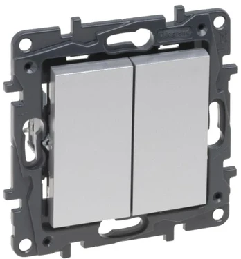 2 klavišų jungiklis Legrand Niloe Step 863305 (pilkas)
