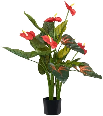 Beliani Dirbtinis augalas ANTHURIUM 95 cm, žalias