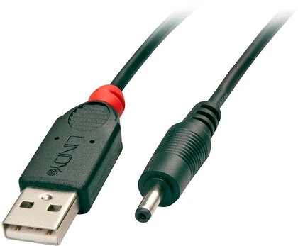 Kabelis USB Lindy USB-A - DC 2.5 mm 1.5 m Juodas (70265)