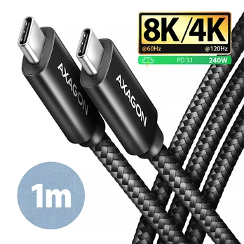 AXAGON Data and charging USB4 Gen 3x2 cable, 1 m | BUCM3-CM15AB | USB Type C - USB Type C