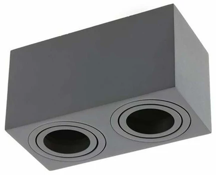 Šviestuvas lubų GTV Aveiro Duo Bis Rectangular, GU10, 2 x 20 W, juoda sp.