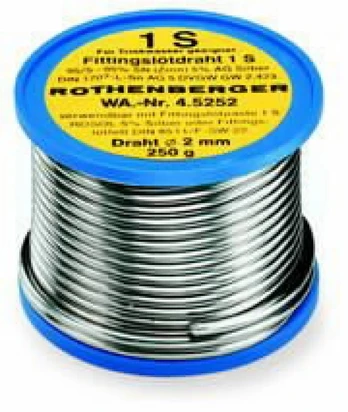 Minkšto litavimo viela ROSOL 1S 2mm 250g, Rothenberger