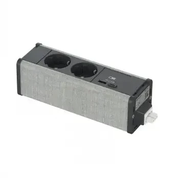 SCHNEIDER ELECTRIC UNICA SYSTEM+ MOD.UNIT 2XSCHUKO+USBA/C ANTHR/GREY