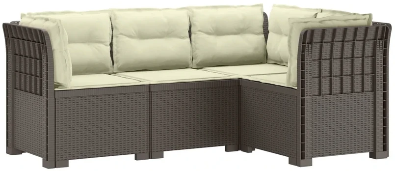 4-vietė Sodo Sofa Su Pagalvėlėmis Rattano Išvaizda PP