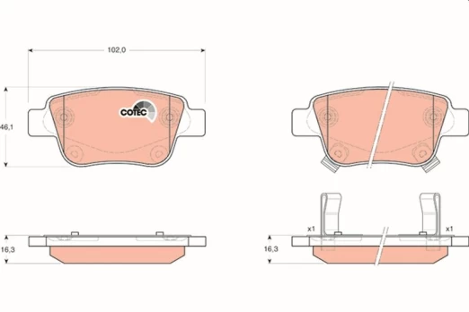 TRW GDB3337 Brake pad set