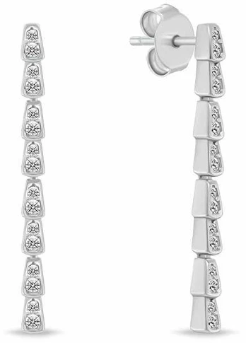 Brilio Silver Luxurious sidabrinis dangling earrings with zircons EA1191W