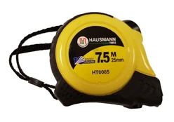 Ruletė HAUSMANN, 7,5 m x 25 mm, su guma kaina