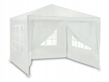 Sodo paviljonas su 4 sienelėmis Plonos, baltas, 3 x 3 m
