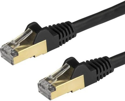 StarTech PATCH CABLE CAT6A 2M Juodas/STP 10GBIT/S M/M SNAGLESS