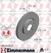 Stabdžių diskas ZIMMERMANN 430.2645.20 kaina