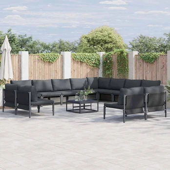 Sodo Sofų Rinkinys 13 pcs Antracito Plienas