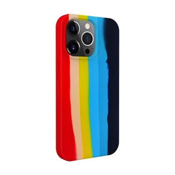 Evelatus iPhone 14 Pro silikoninis dėklas įvairiaspalvis Apple Rainbow