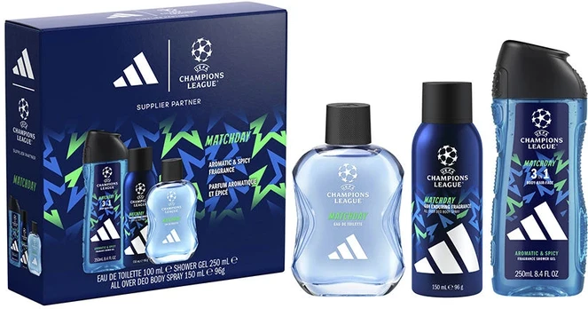 Adidas Uefa Champions Matchday Estuche 3 Piezas