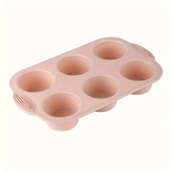silikoninė kepimo forma, 6 ertmės, Rožinis