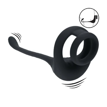 LEVELZ Partner Black Dual Motor Silicone Intimate Ring & Stimulator