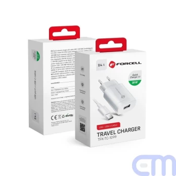 Travel Charger Forcell with USB socket type-C - 2,4A 18W with Quick Charge 3.0 function