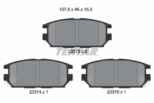 Stabdžių trinkelių rinkinys, diskinis stabdys TEXTAR 2337301