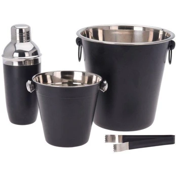 Excellent Houseware Puikus namų apyvokos reikmenų BAR rinkinys, barmenas, 2x ledo kibiras, purtytuvas ir žnyplės