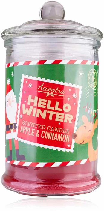 Accentra 230g scented candle HELLO WINTER in glass with lid