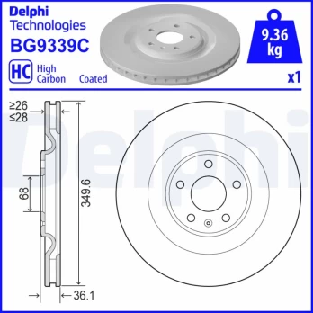 DELPHI BG9339C Brake Disc