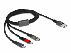 Kabelis Delock 3 In 1 USB, 1 m, įvairių spalvų