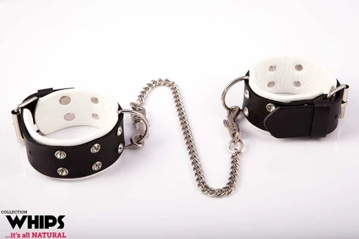 Whips Collections Kajdanki - Kajdanki moterims na nogi, balta
