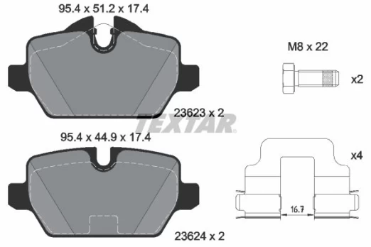 TEXTAR 2362303 Brake pad set