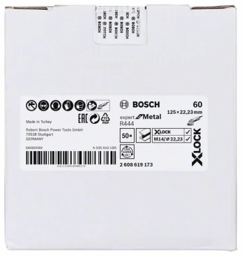 Šlifavimo lapeliai BOSCH X-LOCK R444, D 125 mm, K60