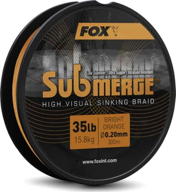Valas Fox Submerge Orange Sinking Braid, 300 m, 0,20 mm, 35 lb, 15,8 kg