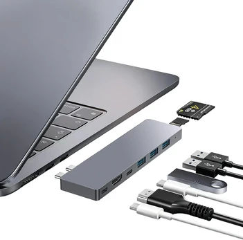 ZanBix USB-C šakotuvas MacBook su Thunderbolt 4, HDMI 4K ir 100 W PD 9820-GRY