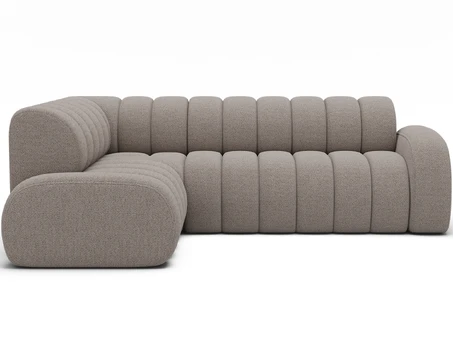 Villeo corner sofa with sleeping function and extendable seat, beige bouclé, left-hand, Modern, Beige