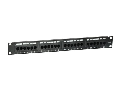 Equip Patchpanel 24x RJ45 Cat5e 19" 1HE juodas