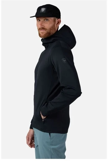 Vyriškas džemperis su gobtuvu Rossignol Mid Layer Thin Fz, juodas
