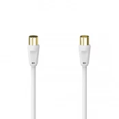 Antenna Cable Hama 100dB gold-plated, 1,5 m, white kaina