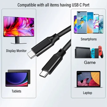 USB-C į C Kabelis, Greitas Įkrovimas, 8K Palaikymas