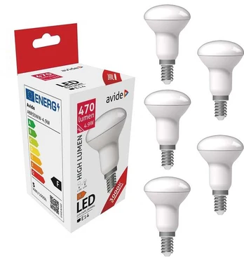 LED lemputė High Lumen 4.9W R50 E14 3K AVIDE 5vnt