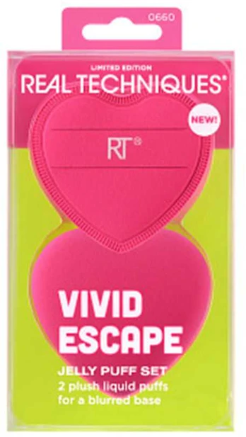 Real Techniques VIVID ESCAPE JELLY PUFF CASE 2 pcs
