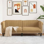 Trivietė sofa, rudos spalvos, aksomas kaina