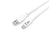 Kabelis USB Equip USB-A - USB-C 1 m Balta (128364)