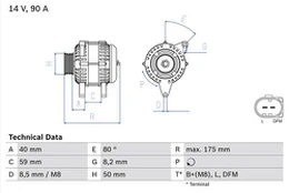 BOSCH 0 986 041 310 Kintamosios srovės generatorius
