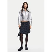 Desigual Dirbtinės odos striukė Londres 24WWEW32 Sidabrinė Regular Fit