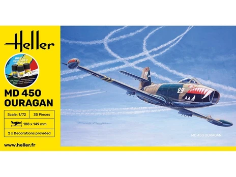 Heller - Dassault MD 450 Ouragan dovanų komplektas, 1/72, 56201